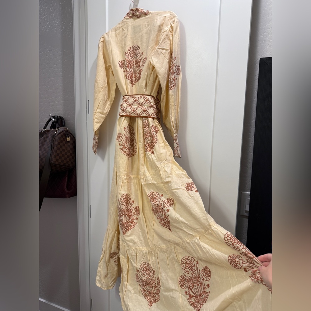 Sue Sartor Beige Embroidered Dress - Picture 3 of 3